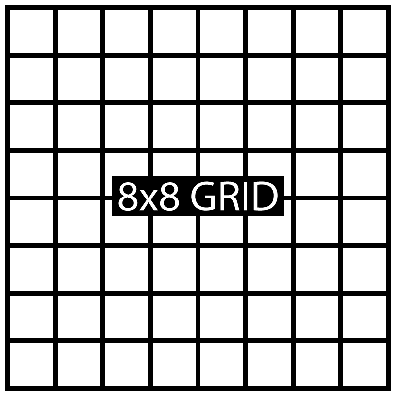 8x8 Grid Black